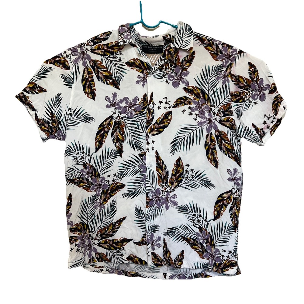 Men's L Multicolor Hawaiian Shirt No‎ Boundaries, Luau Ready, Vacation, Fun